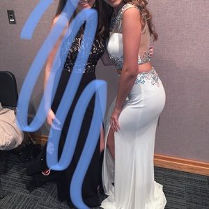 White Two Piece Formal/Prom Dress